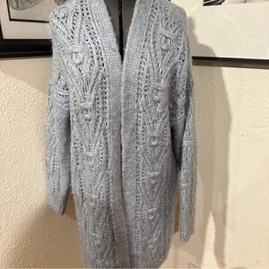 Anthropologie Cable Knit Cardigan - Soft Blue S-M